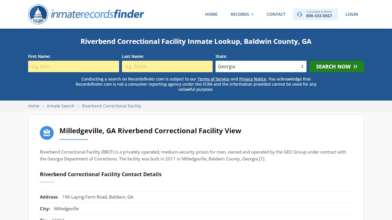 Riverbend Correctional Facility Roster & Inmate Search ...
