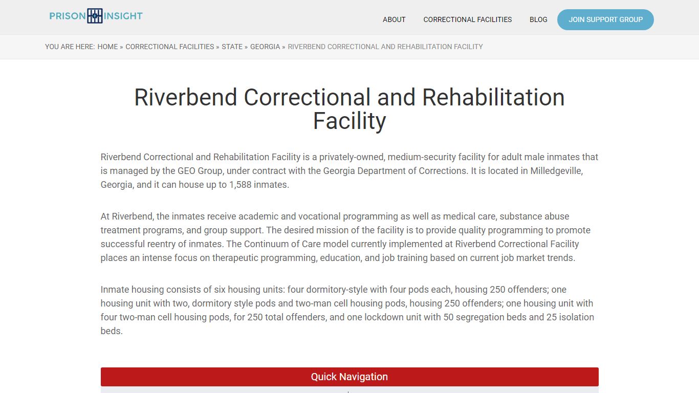 Riverbend Correctional and Rehabilitation Facility ...